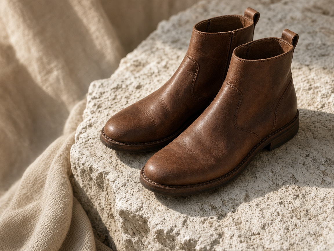 Leather on stone